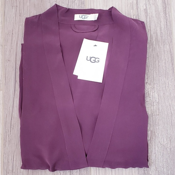 NWT UGG Lolla Silk Belted Robe - Port - Picture 8 of 8